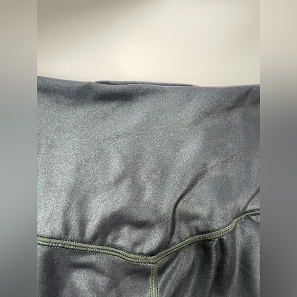 Athleta Shimmer Green Gray Elation High Rise 7/8 length Leggings Size M - Picture 8 of 13